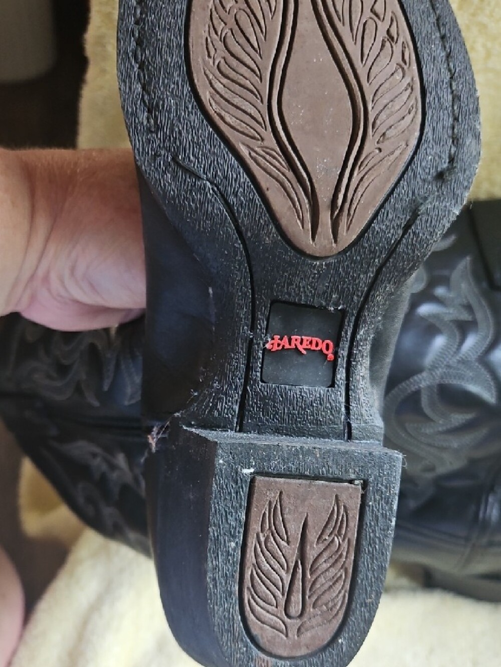 Laredo Black Leather Womans Western Cowboy Boots - Picture 10 of 11